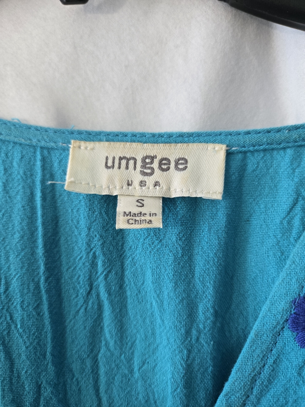 Umgee Turquoise Tiered Embroidered Babydoll Mini Dress - Picture 6 of 6